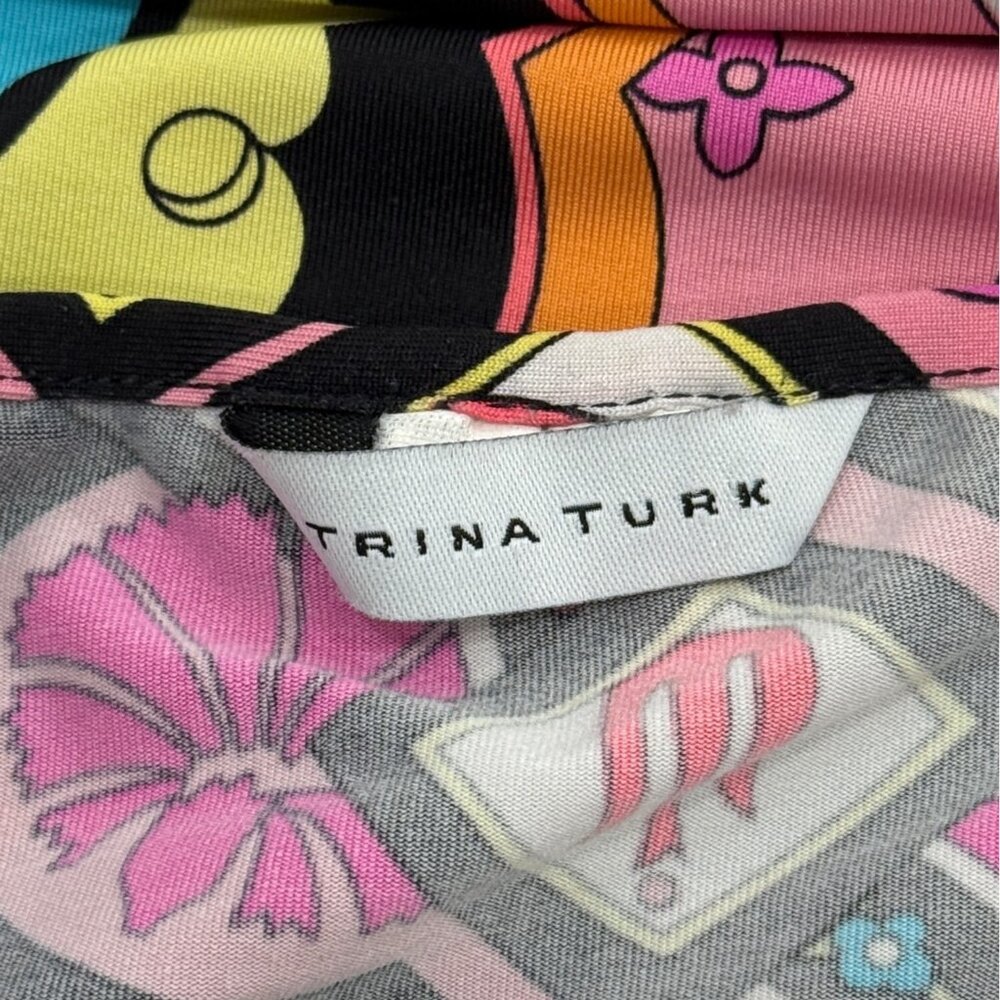 Trina Turk Womens Size M Colorful Tunic Dress With Kimono Sleeves Cover-Up - Picture 4 of 6
